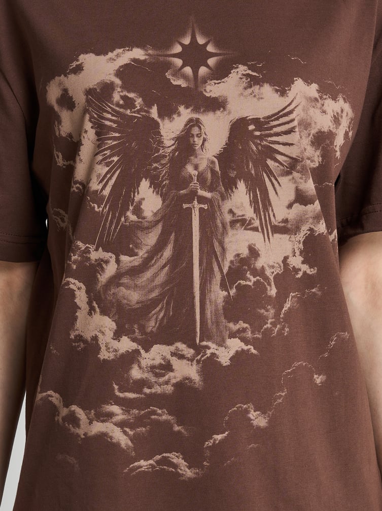Футболка из хлопка с принтом ангела
