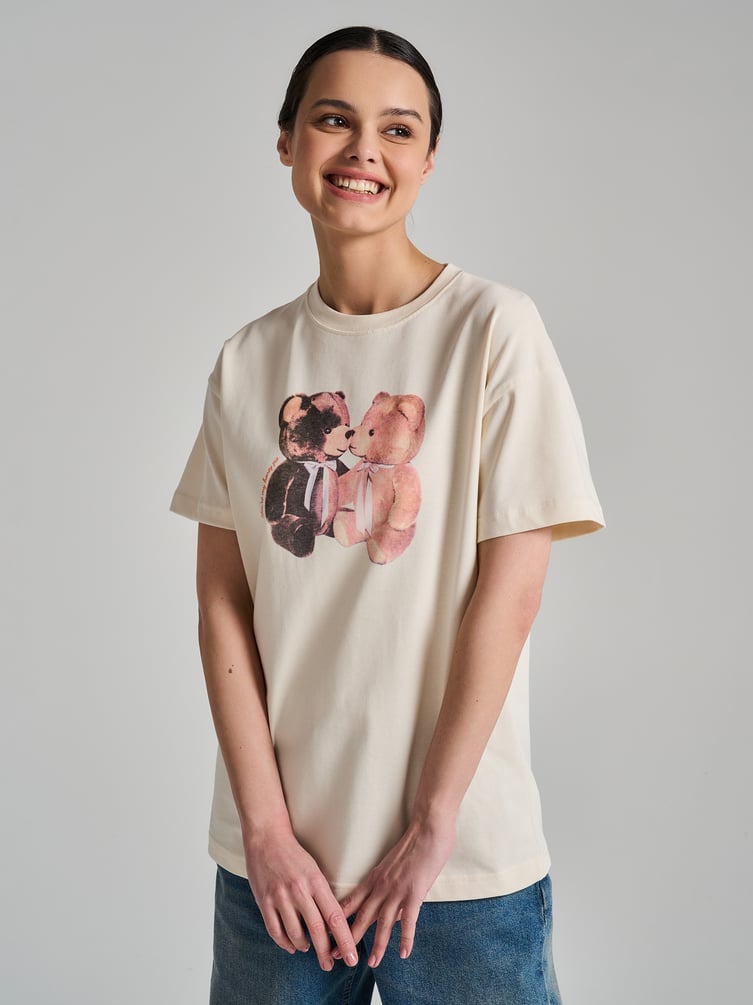 Футболка из хлопка с принтом