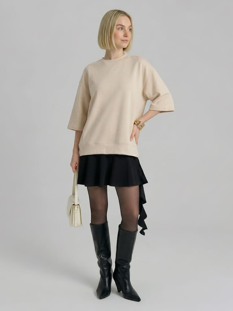 Свитшот трикотажный с коротким рукавом