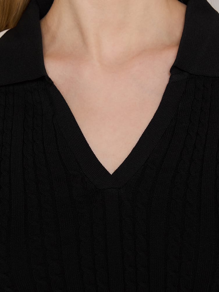 Пуловер трикотажный с косами