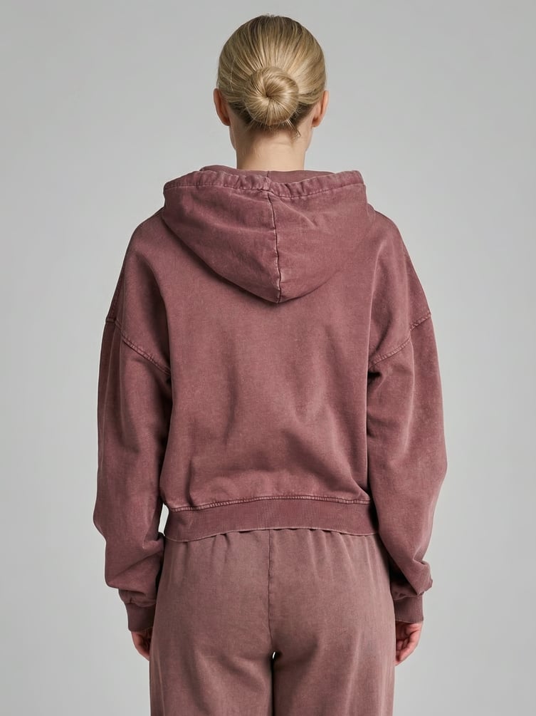 Зип худи оверсайз с вареным эффектом