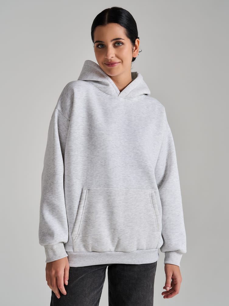 Утепленное худи оверсайз с начесом