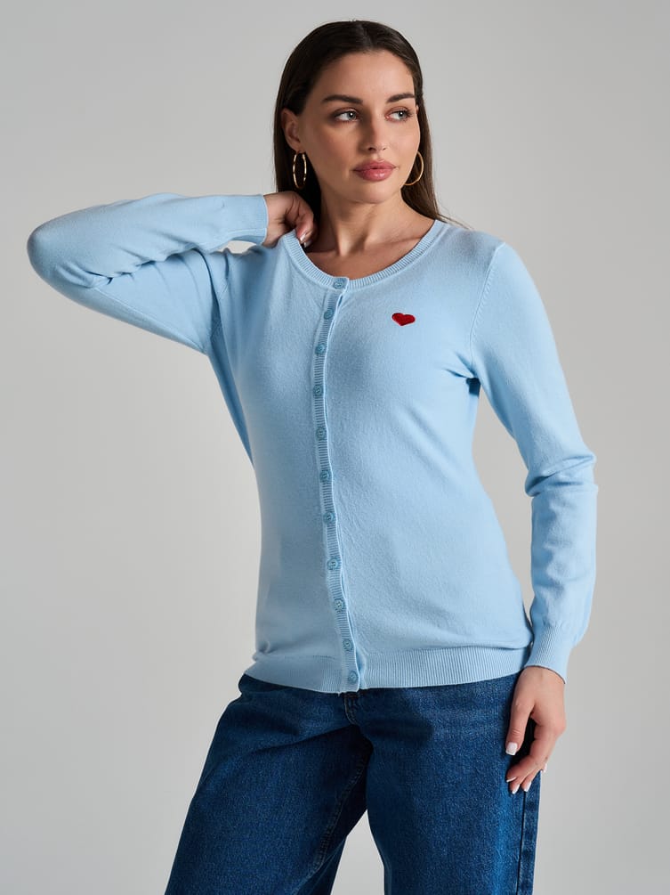 Кардиган на пуговицах с вышивкой