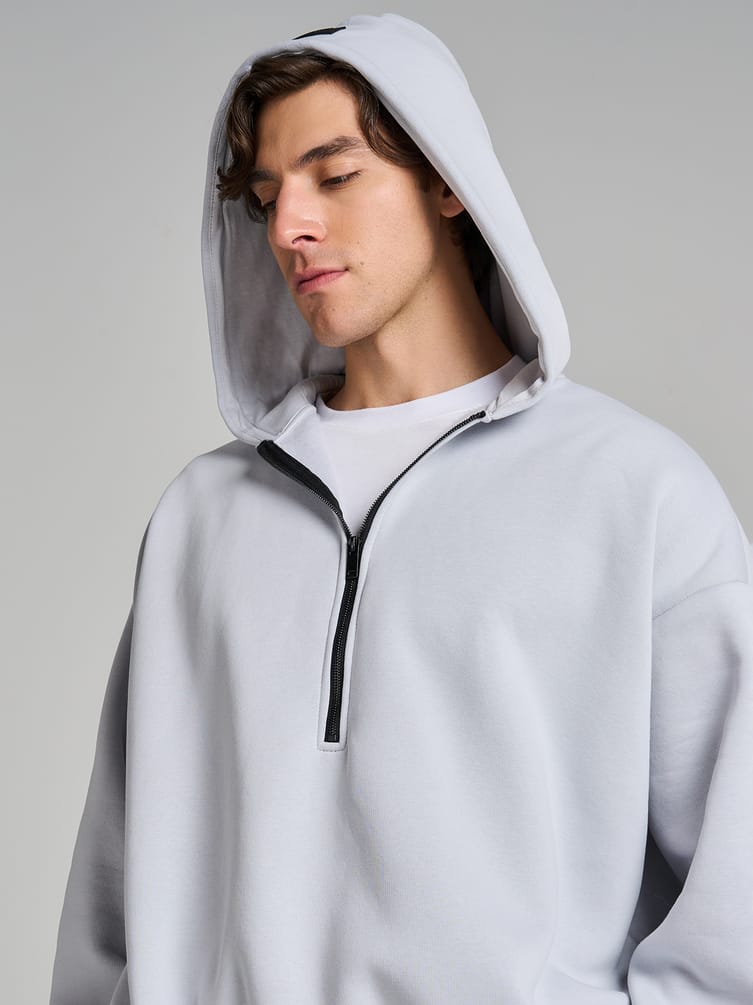 Теплая half zip толстовка с начесом