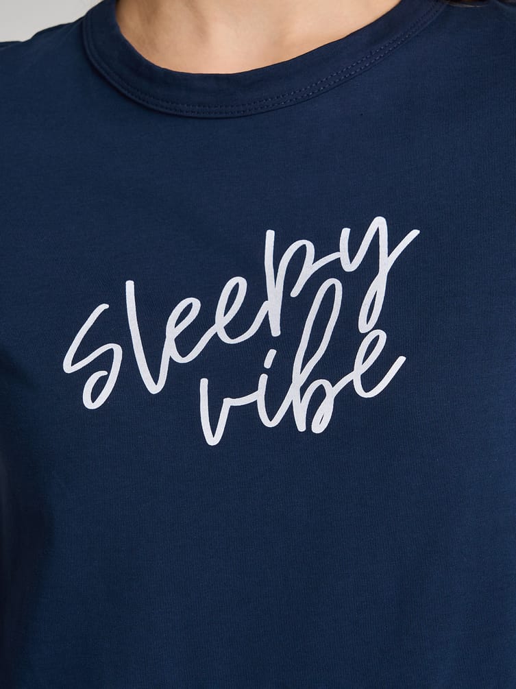 Пижама из хлопка с надписью в полоску