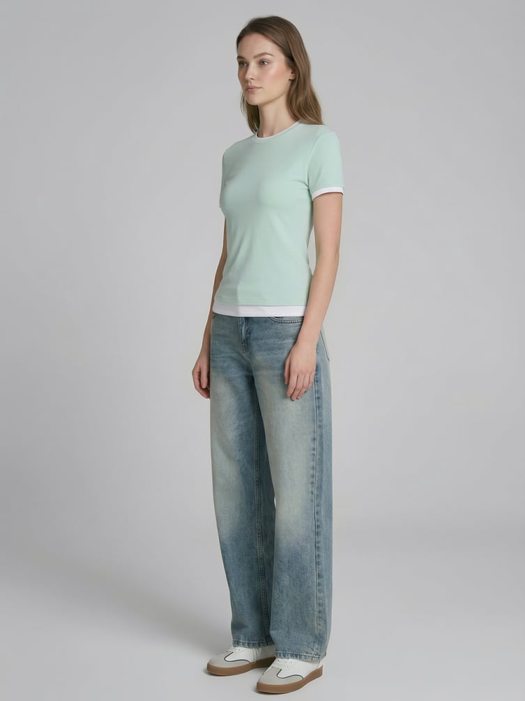 Футболка двойная приталенная