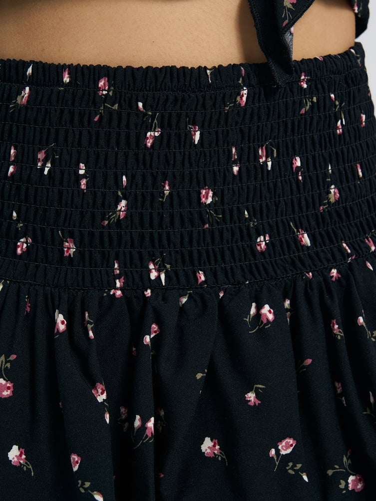 Многоярусная мини юбка из вискозы