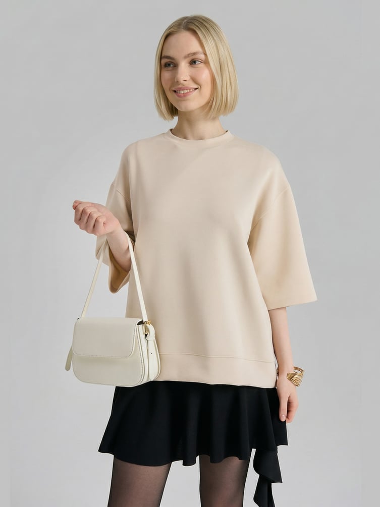 Свитшот трикотажный с коротким рукавом