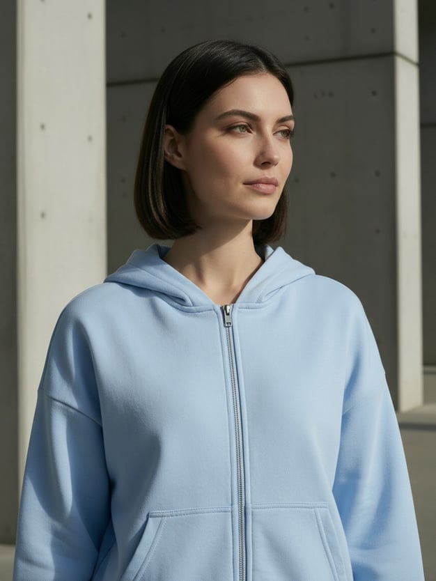 Зип худи  с капюшоном без начесом