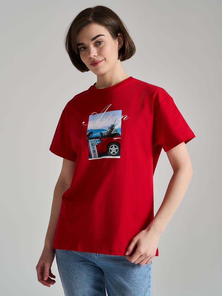 Футболка оверсайз с принтом