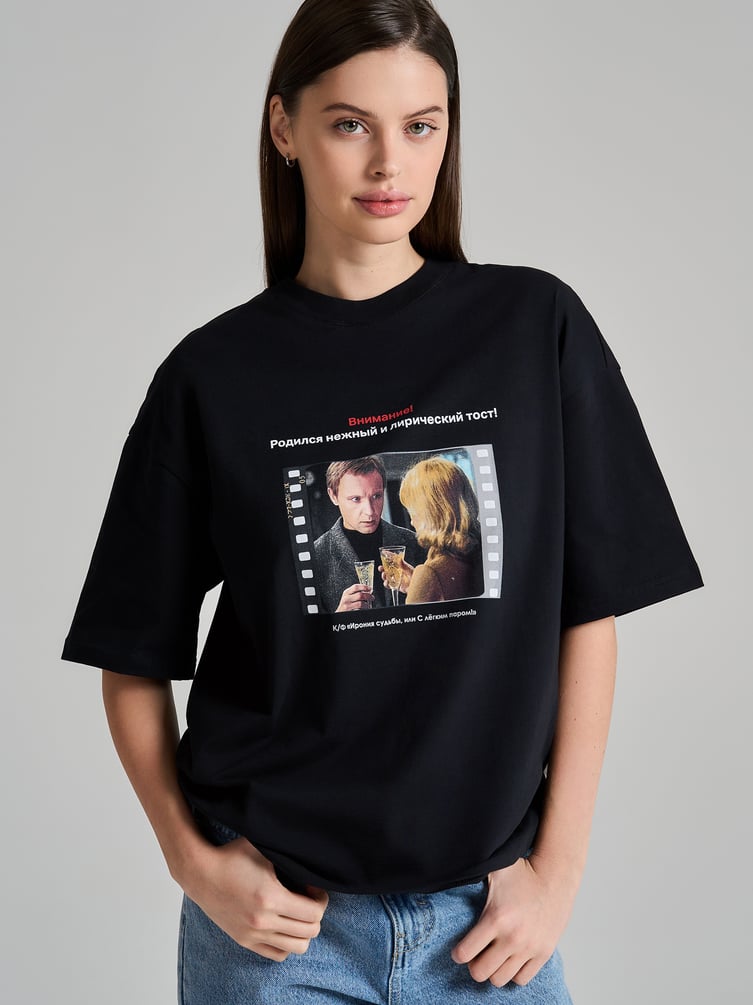 Футболка оверсайз с принтом Мосфильм