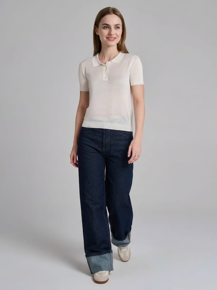 Джемпер трикотажный с коротким рукавом