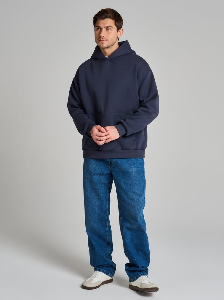 Худи оверсайз с капюшоном тёплое с начёсом