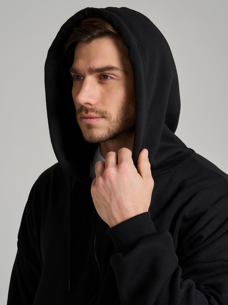 Зип худи оверсайз с флисовой подкладкой