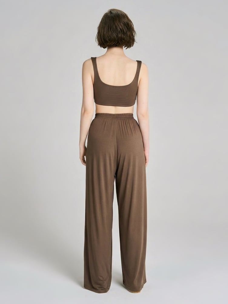 Пижама оверсайз с топом и широкими брюками