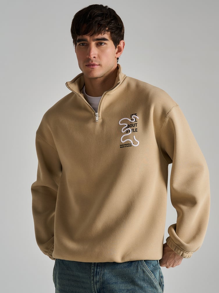 Теплая толстовка с высоким горлом и начесом