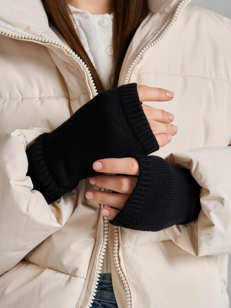 Перчатки с разрезам митенки