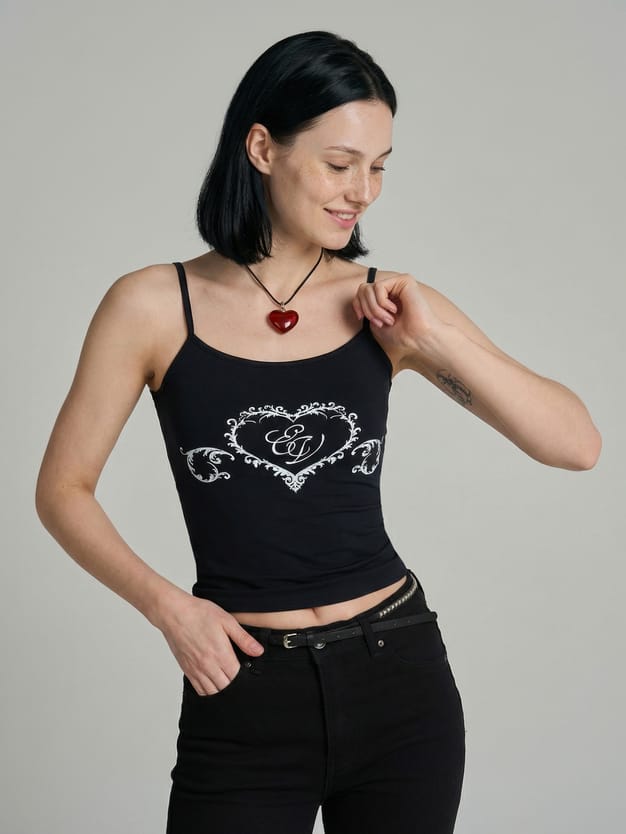 Майка облегающая с принтом