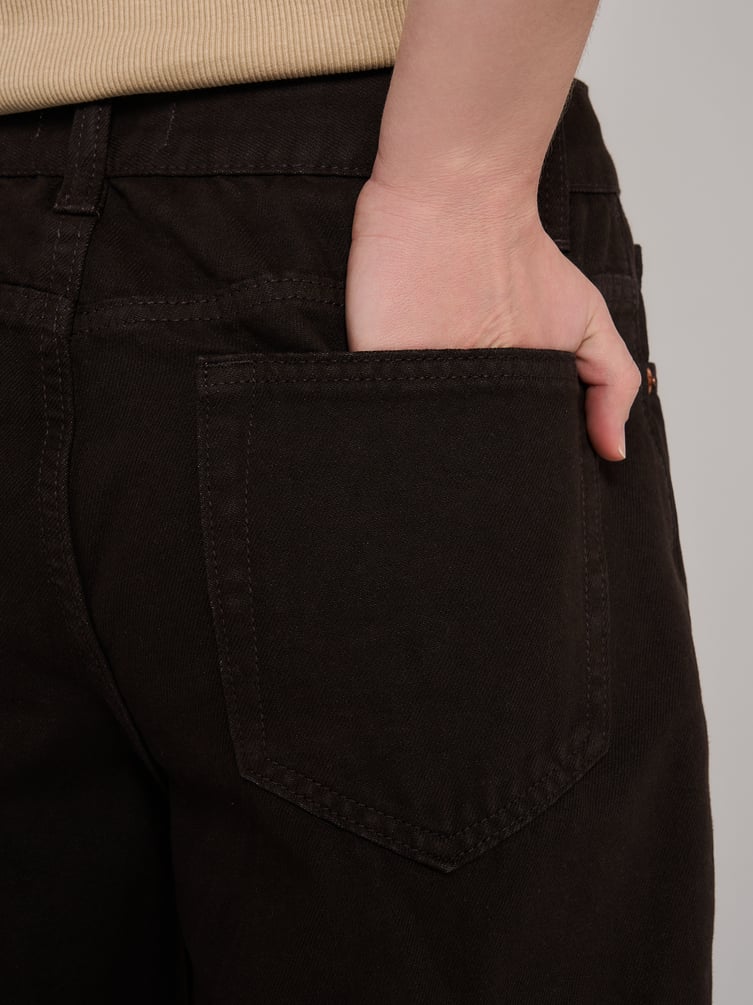 Джинсы широкие укороченные