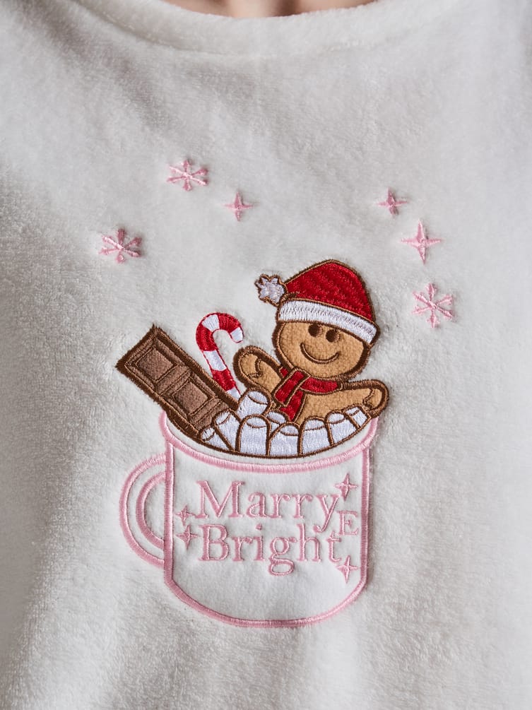 Плюшевая теплая пижама с пряничным человечком