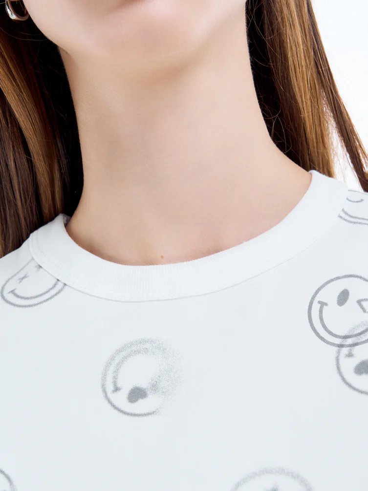 Футболка оверсайз с принтом Smiley