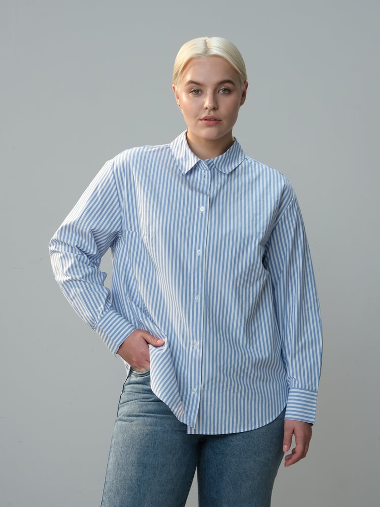 Классическая рубашка в полоску Plus Size