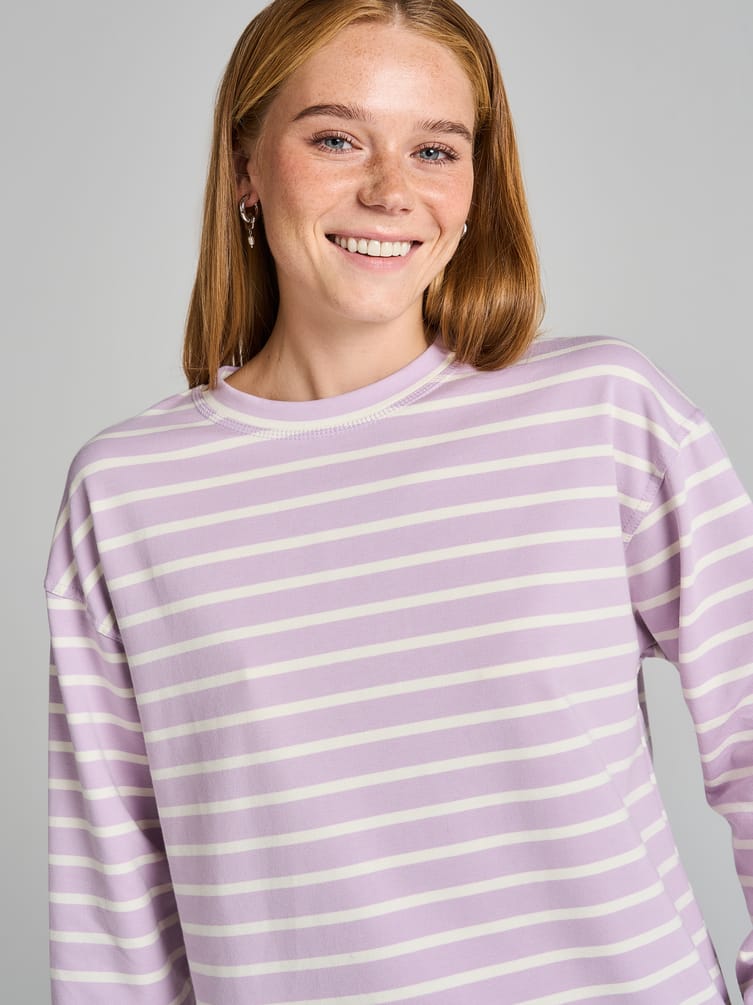 Лонгслив в полоску плотный