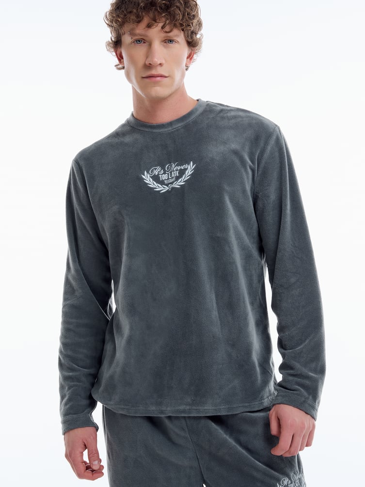 Пижама плюшевая теплая с брюками