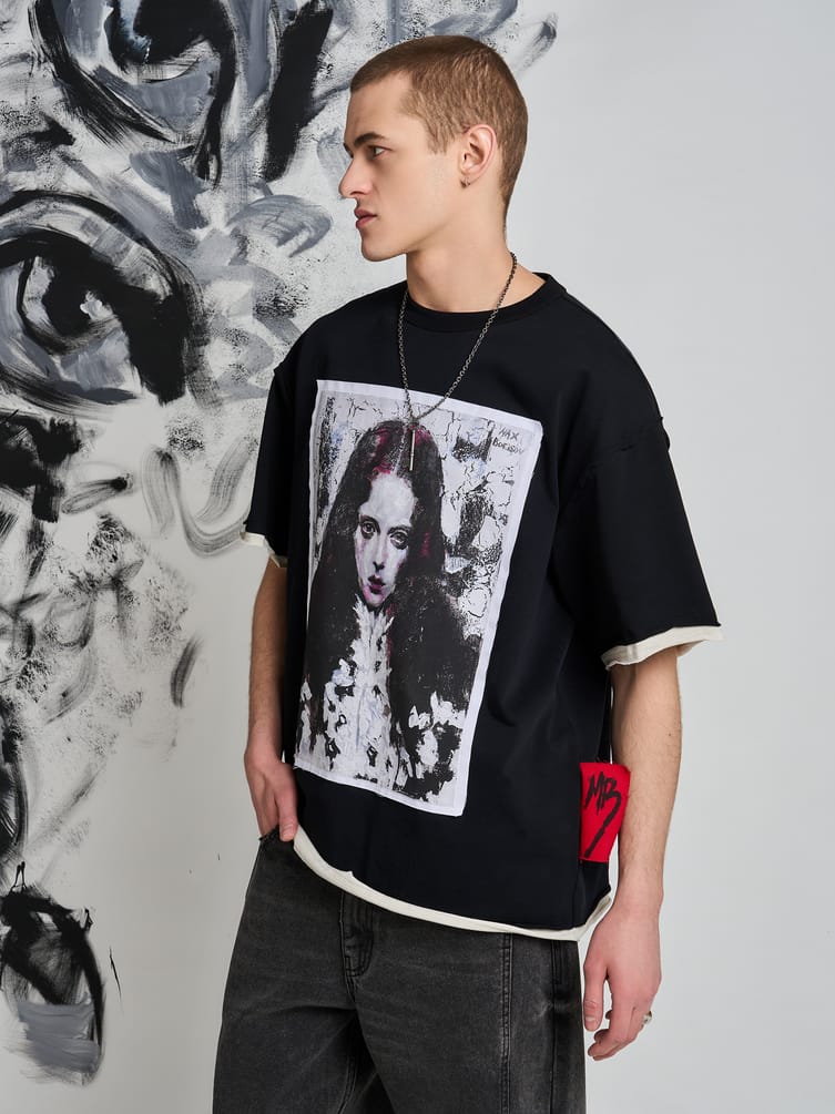 Футболка оверсайз с принтом Макс Борисов