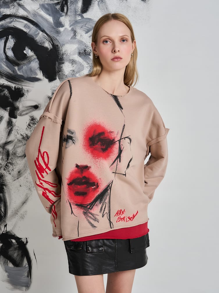 Свитшот оверсайз с принтом Макс Борисов
