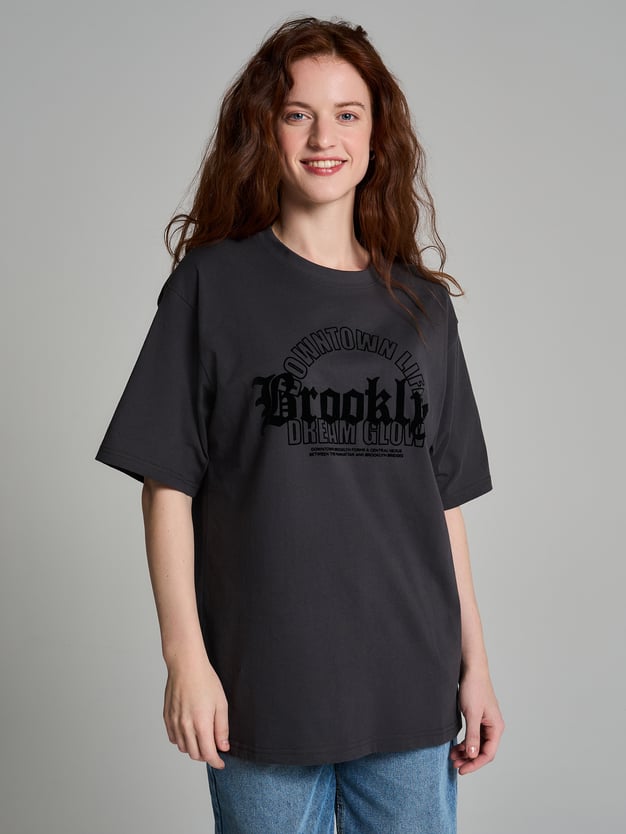 Футболка оверсайз с надписью Brooklyn