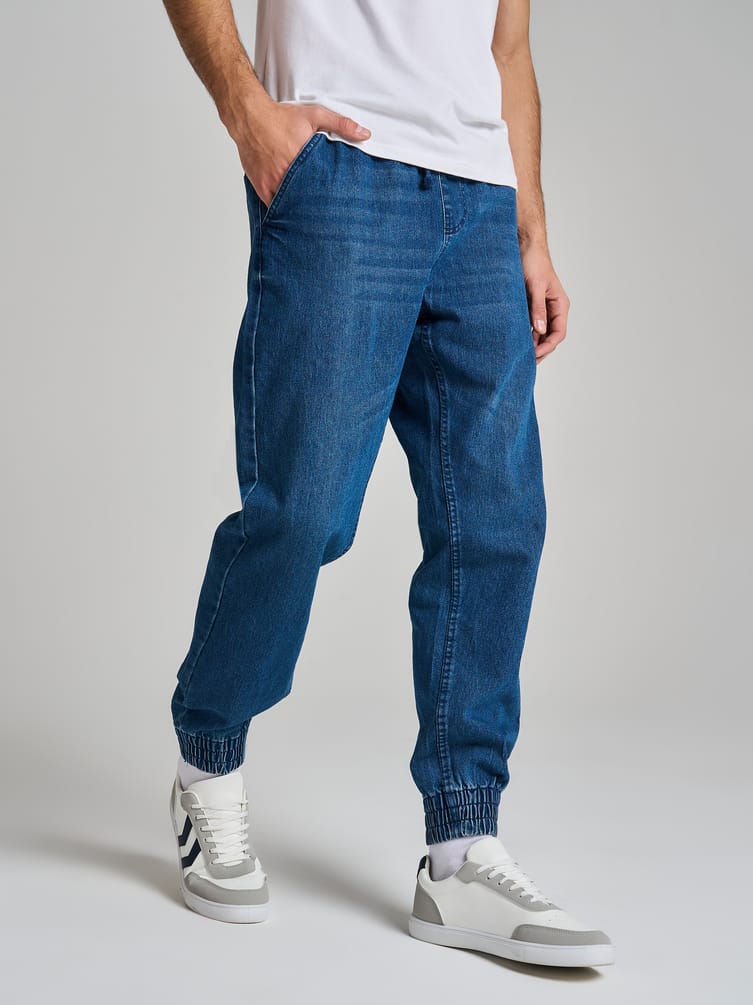 Джинсы джоггеры на резинке