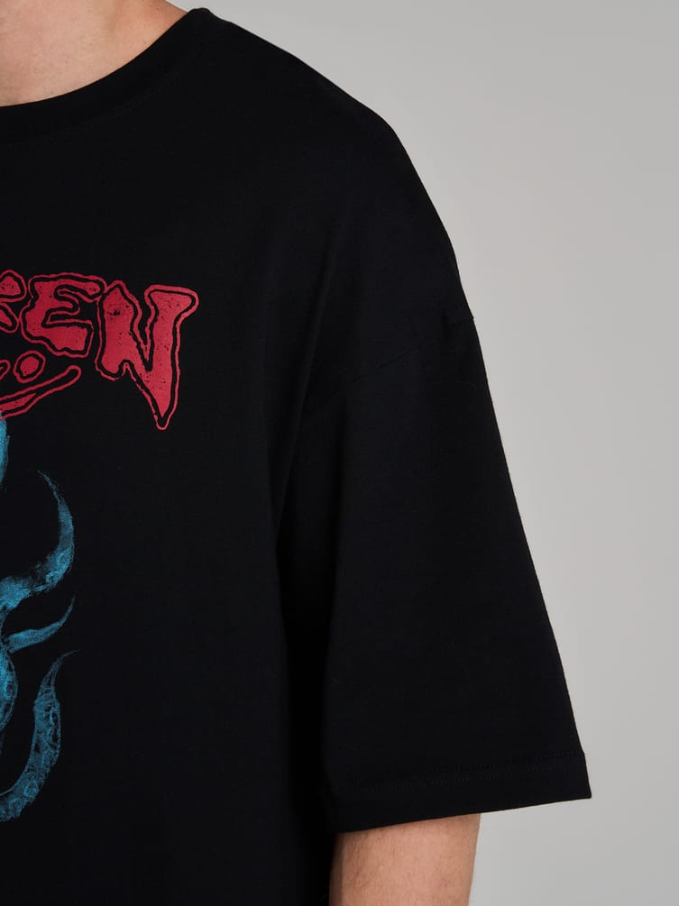 Футболка оверсайз с принтом Кракена