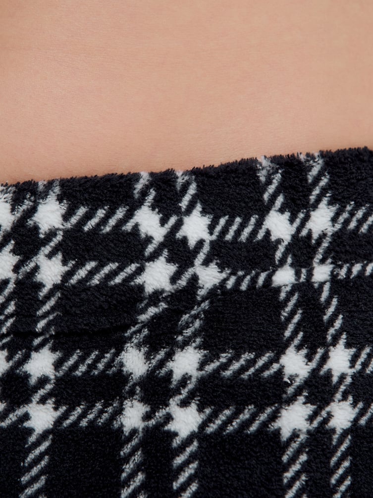 Плюшевая пижама с брюками в клетку