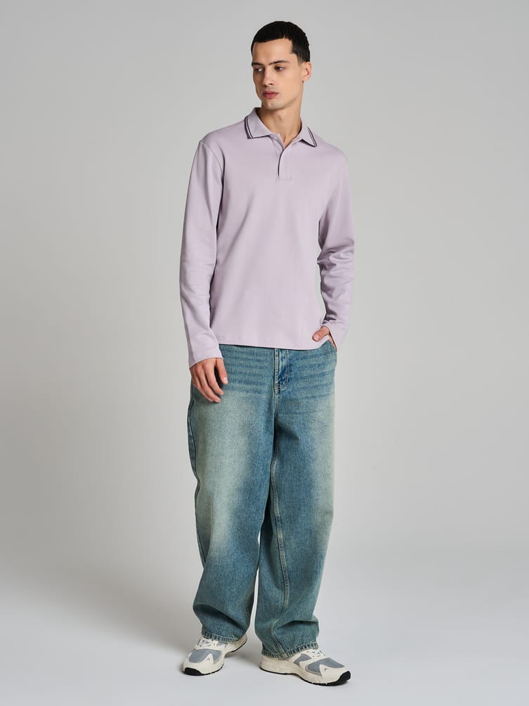 Поло с длинным рукавом