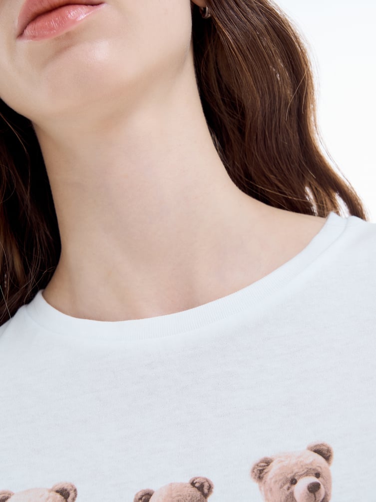 Пижама из хлопка с принтом и брюками