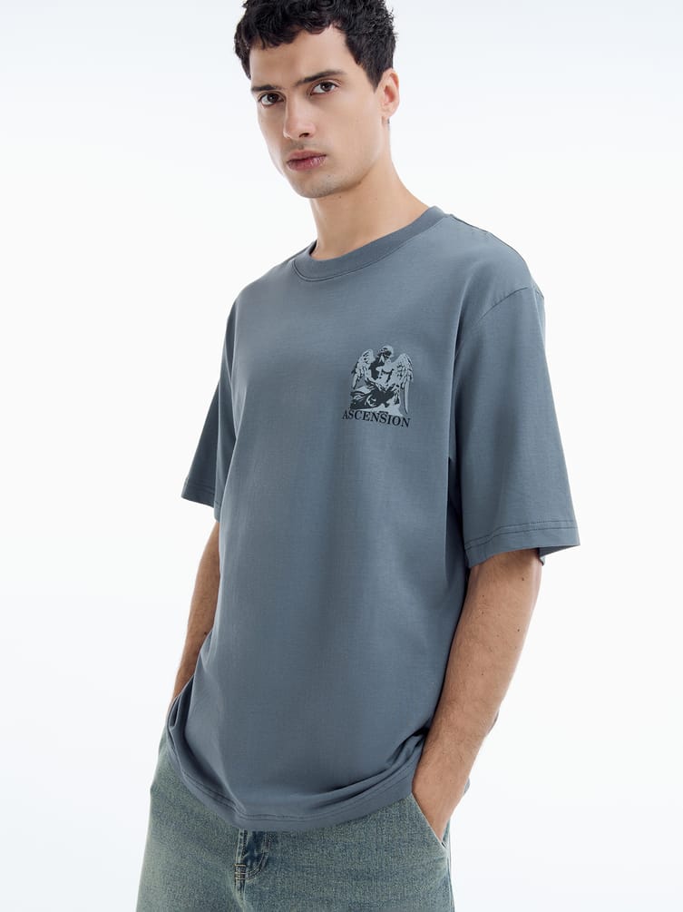 Футболка хлопковая с принтом ангела