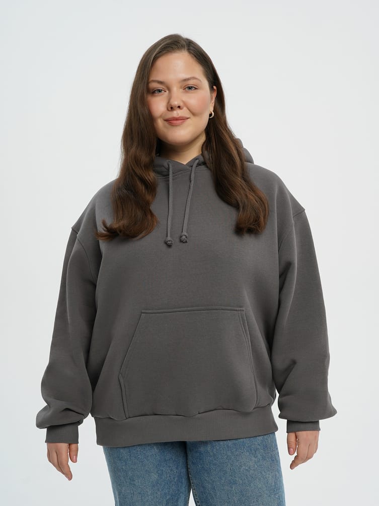 Утепленное худи Plus Size