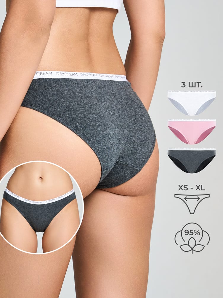 Трусы-слипы - 3 шт. в горошек