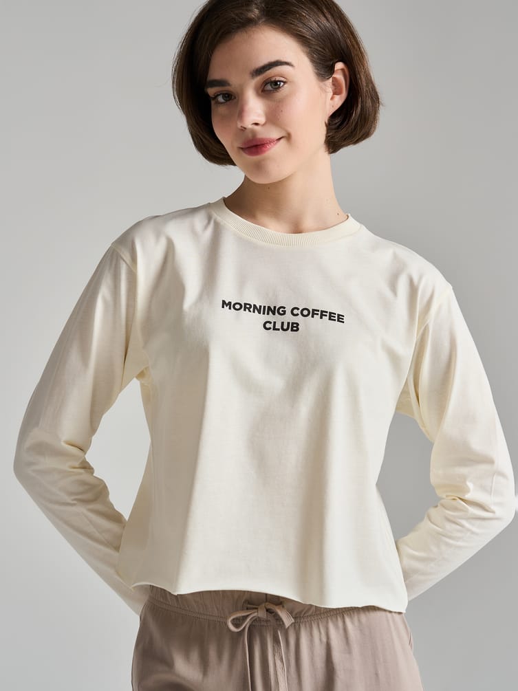 Хлопковая пижама с надписью и брюками