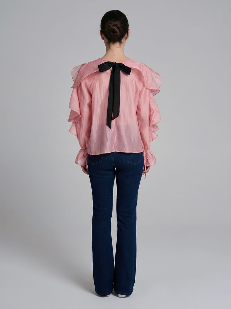 Блузка прозрачная с воланами