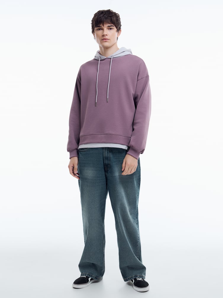 Худи оверсайз с контрастным капюшоном