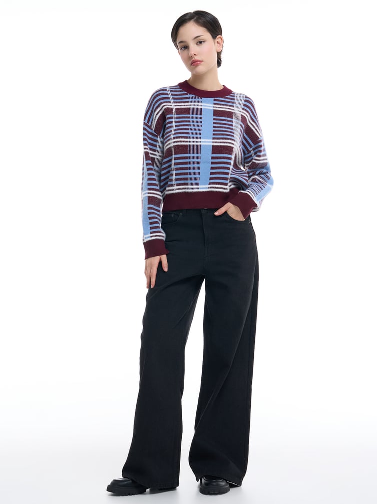 Джемпер трикотажный в клетку