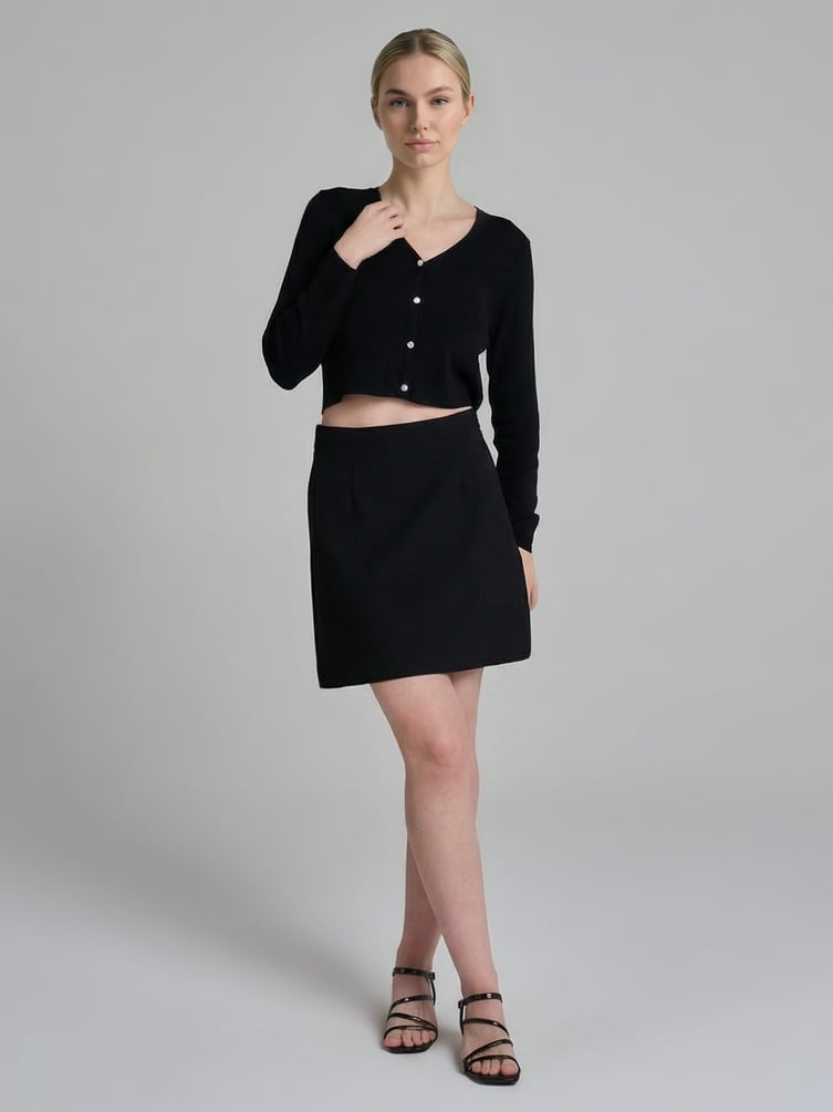 Кардиган укороченный на пуговицах