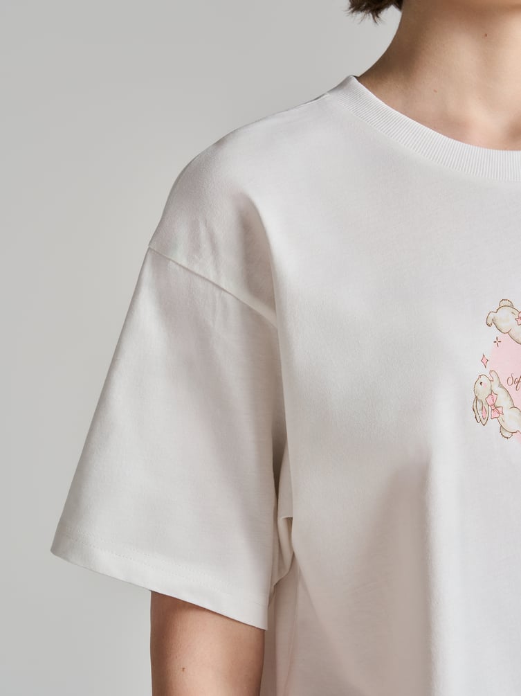 Хлопковая пижама с принтом и шортами