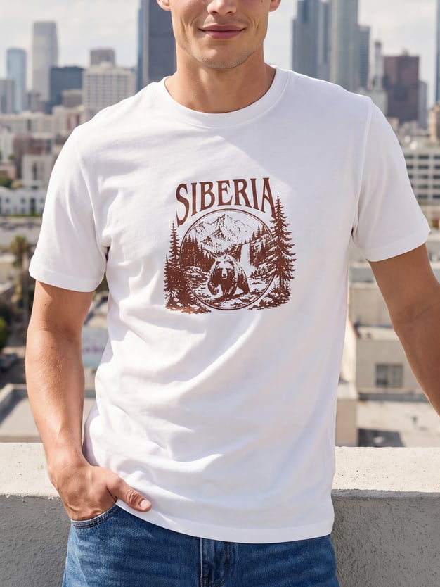 Футболка хлопок с принтом Siberia