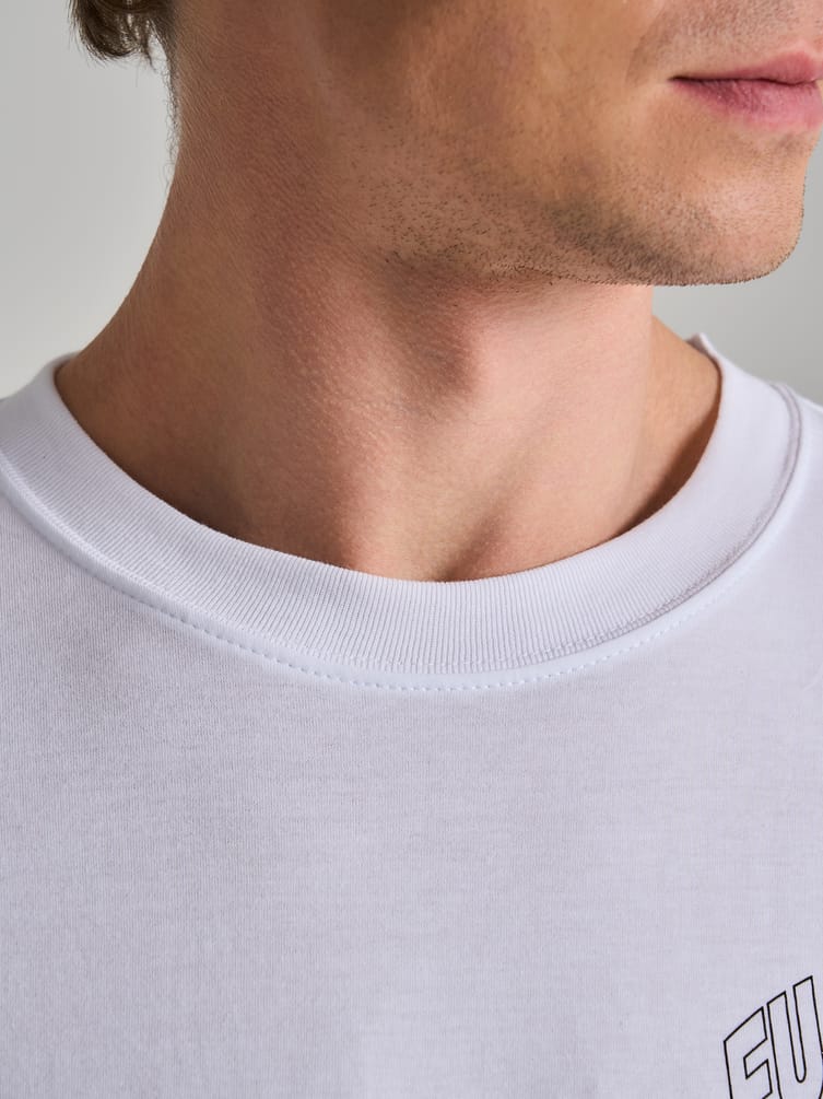 Футболка из хлопка с принтом на спине