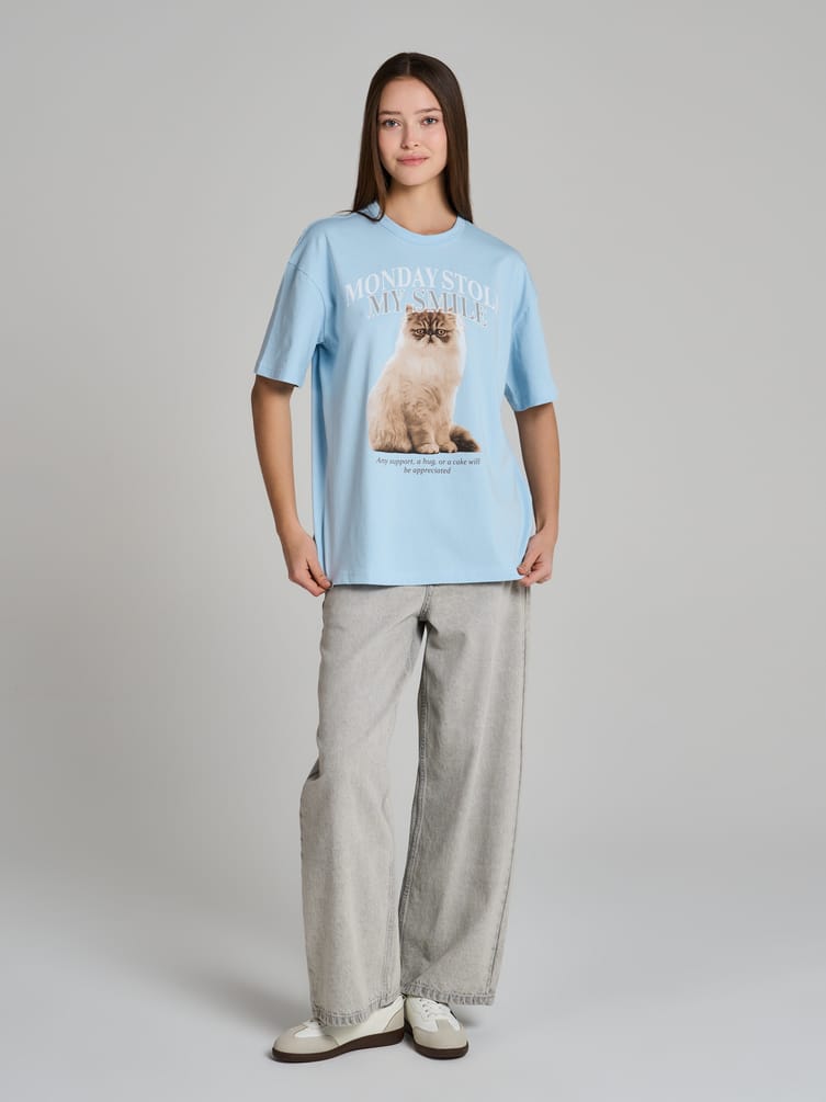 Футболка оверсайз с принтом