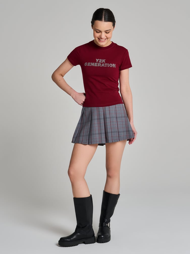 Футболка из хлопка с надписью из страз