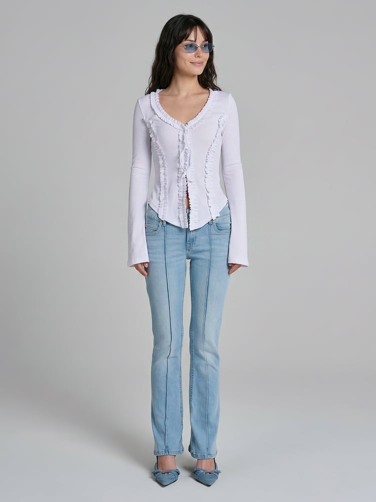 Джинсы клеш со стрелками